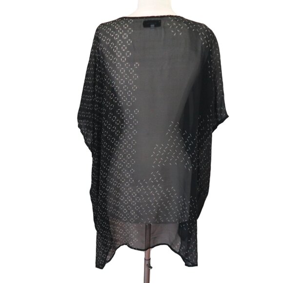 BIYA printed sheer silk chiffon tunic top sz S JOHNNY WAS - Picture 2 of 5